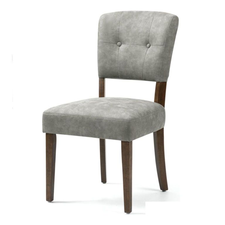 Oakridge Dining Chair - Set of 2 - Grey Bison Fabric - Dark Oak