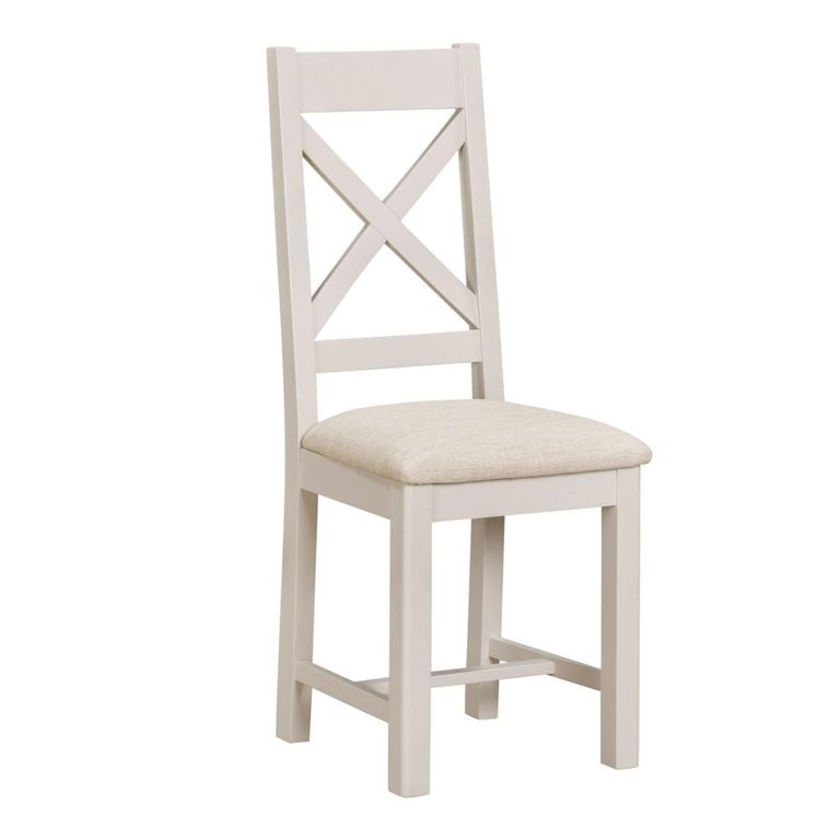 Windermere Painted Dining Chair - Set of 2 - Cross Back - Oyster Grey