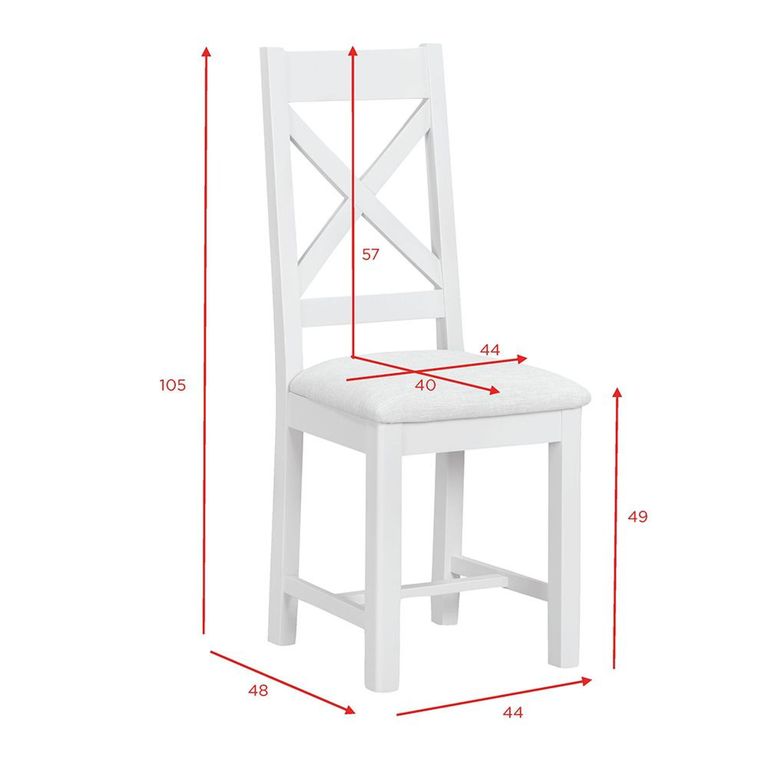 Windermere Painted Dining Chair - Set of 2 - Cross Back - Oyster Grey