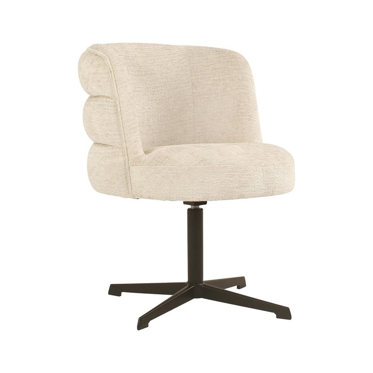 Chadwick Swivel Dining Chair - Cream - Fabric