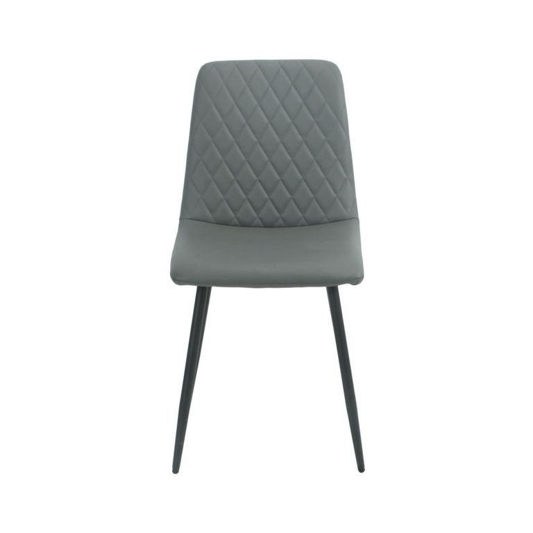 Argenta Dining Chair - Set of 2 - Dark Grey and Black - Fabric and Metal