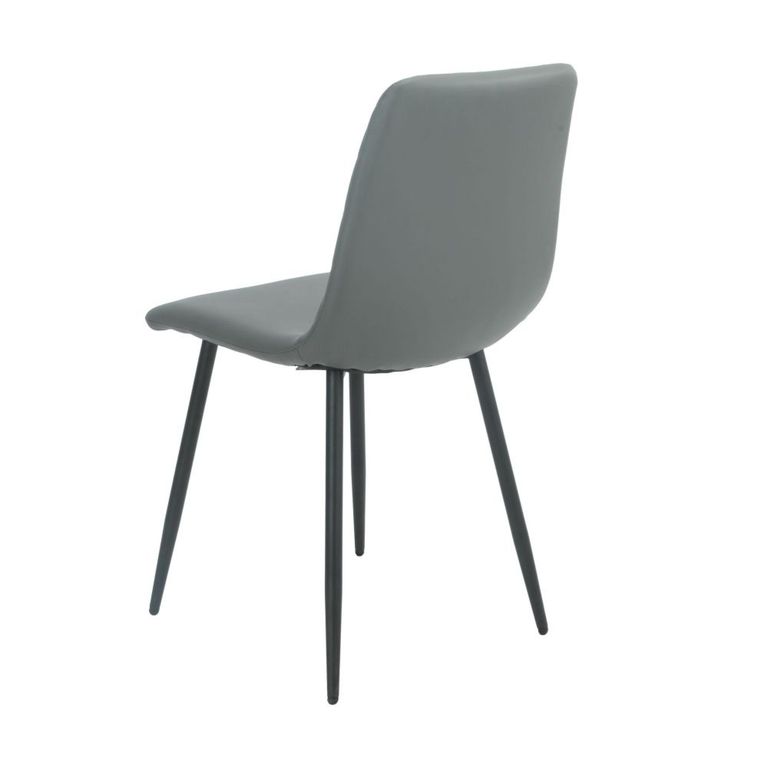 Argenta Dining Chair - Set of 2 - Dark Grey and Black - Fabric and Metal