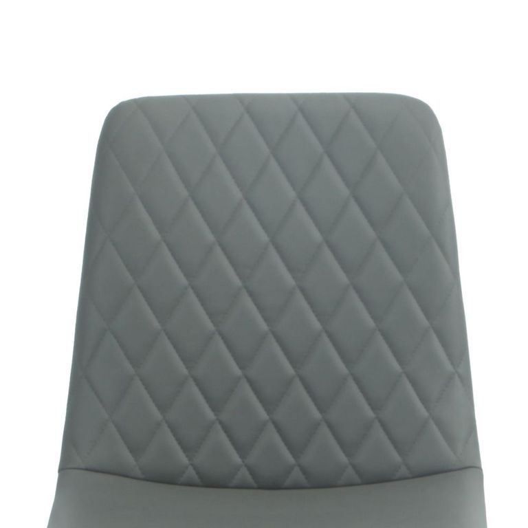 Argenta Dining Chair - Set of 2 - Dark Grey and Black - Fabric and Metal