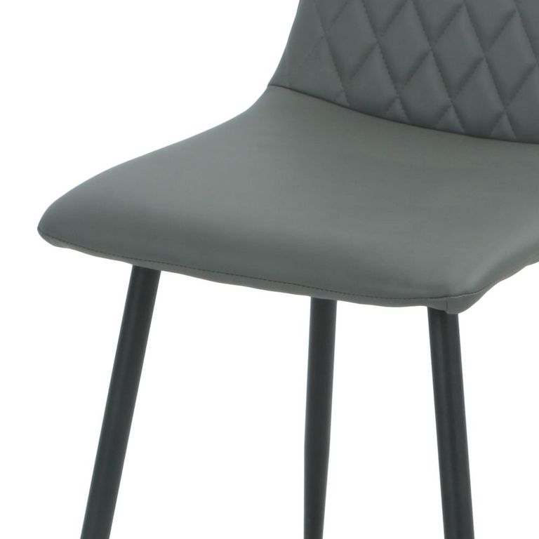 Argenta Dining Chair - Set of 2 - Dark Grey and Black - Fabric and Metal