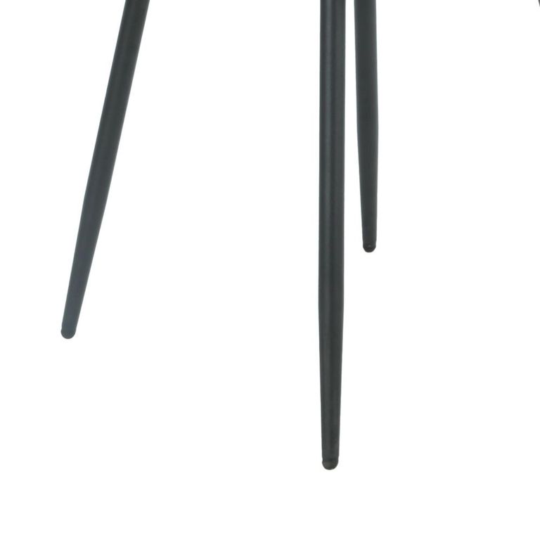 Argenta Dining Chair - Set of 2 - Dark Grey and Black - Fabric and Metal