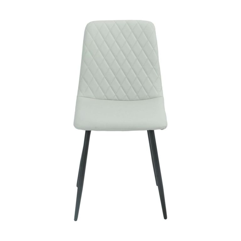 Argenta Dining Chair - Set of 2 - Light Grey and Black - Fabric and Metal