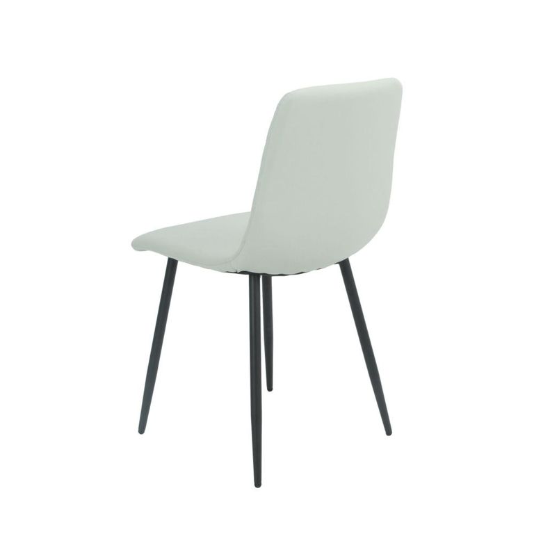 Argenta Dining Chair - Set of 2 - Light Grey and Black - Fabric and Metal