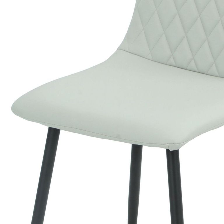 Argenta Dining Chair - Set of 2 - Light Grey and Black - Fabric and Metal