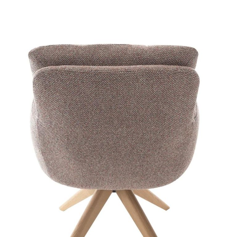 Cotswold Swivel Dining Armchair - Set of 2 - Blush Granite - Fabric and Wood