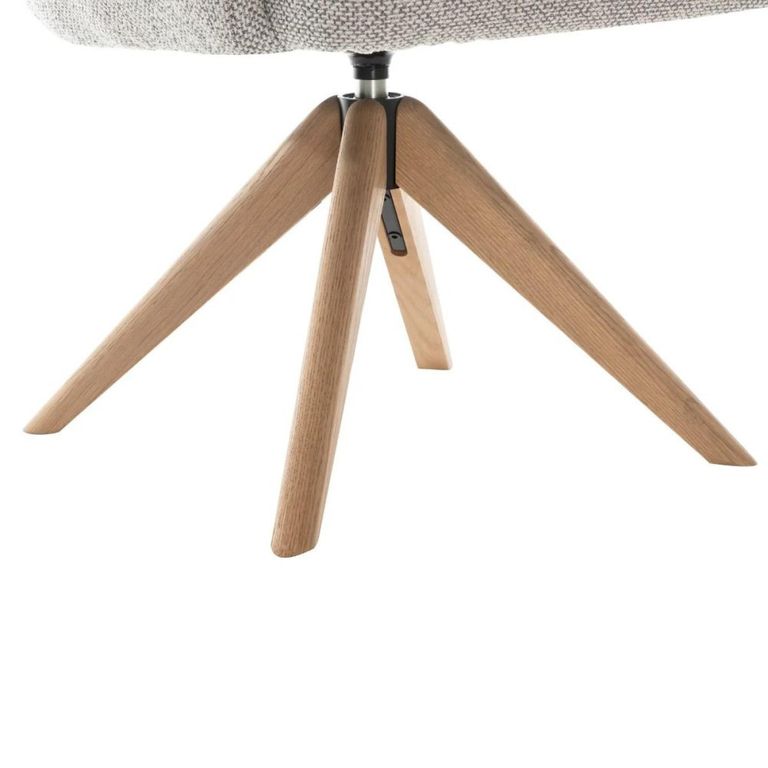 Cotswold Swivel Dining Armchair - Set of 2 - Grey - Fabric and Wood