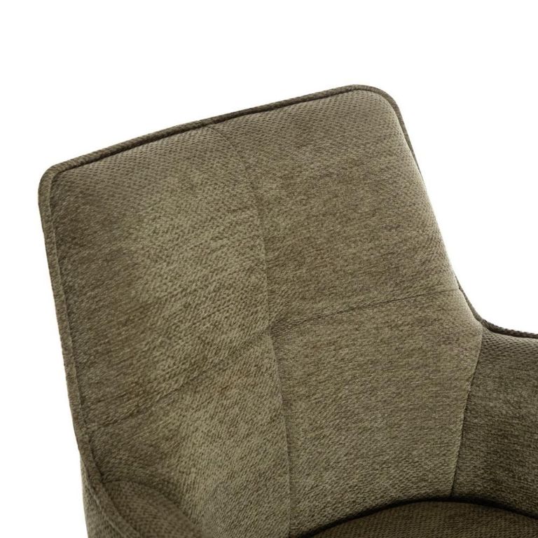 Jacob Swivel Dining Armchair - Set of 2 - Green and Black - Fabric and Metal