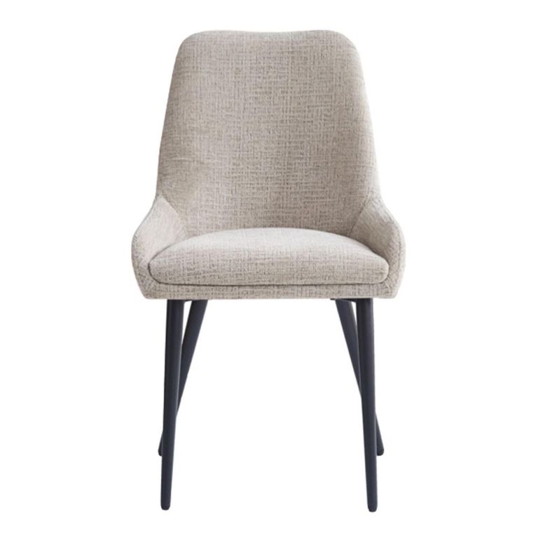 Oscar Dining Chair - Set of 2 - Biscuit and Black - Fabric and Metal