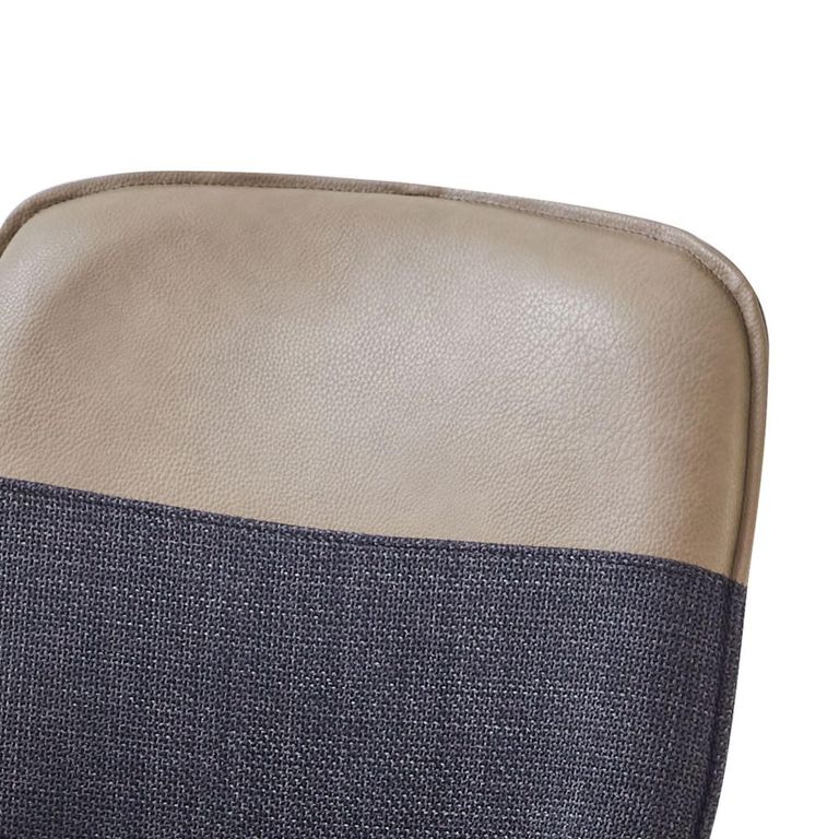 Redmond Dining Chair - Set of 2 - Dark Grey and Beige - Fabric and Faux Leather