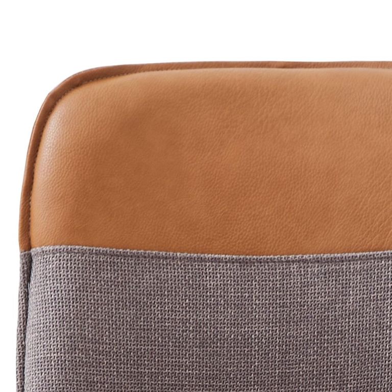 Redmond Dining Chair - Set of 2 - Light Grey and Tan - Fabric and Faux Leather