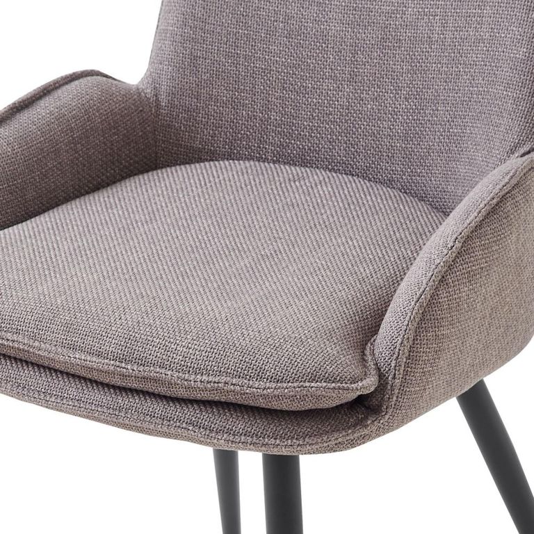 Redmond Dining Chair - Set of 2 - Light Grey and Tan - Fabric and Faux Leather