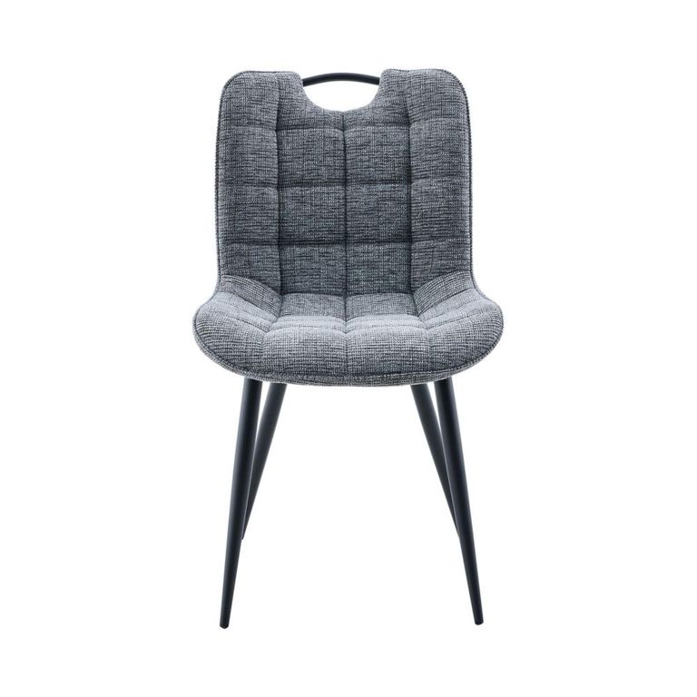 Symphony Dining Chair - Set of 2 - Dark Grey and Black - Fabric and Metal