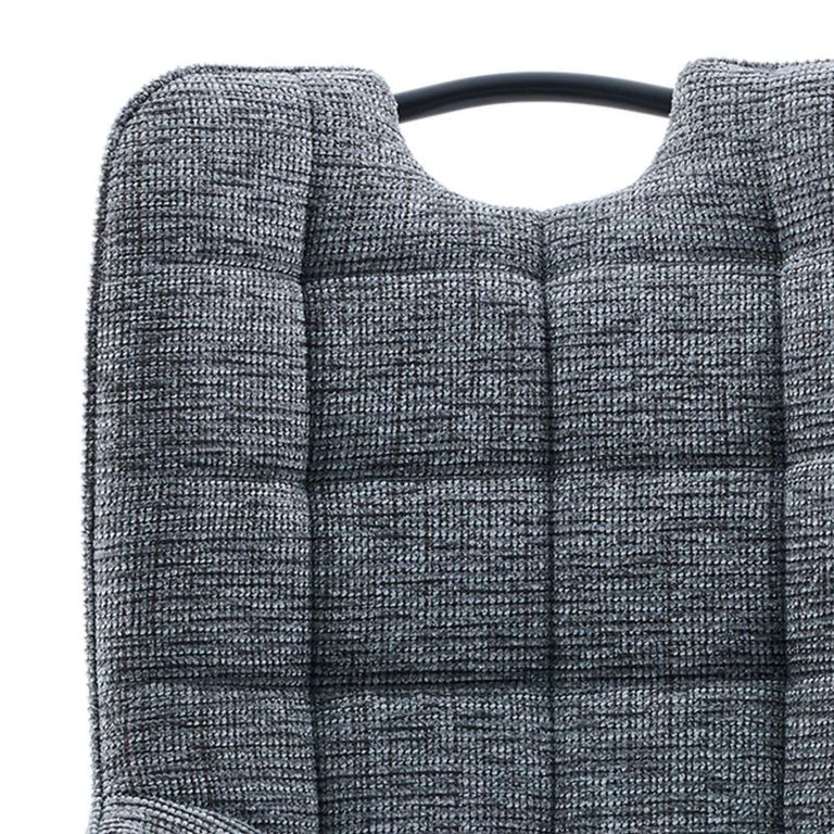 Symphony Dining Chair - Set of 2 - Dark Grey and Black - Fabric and Metal