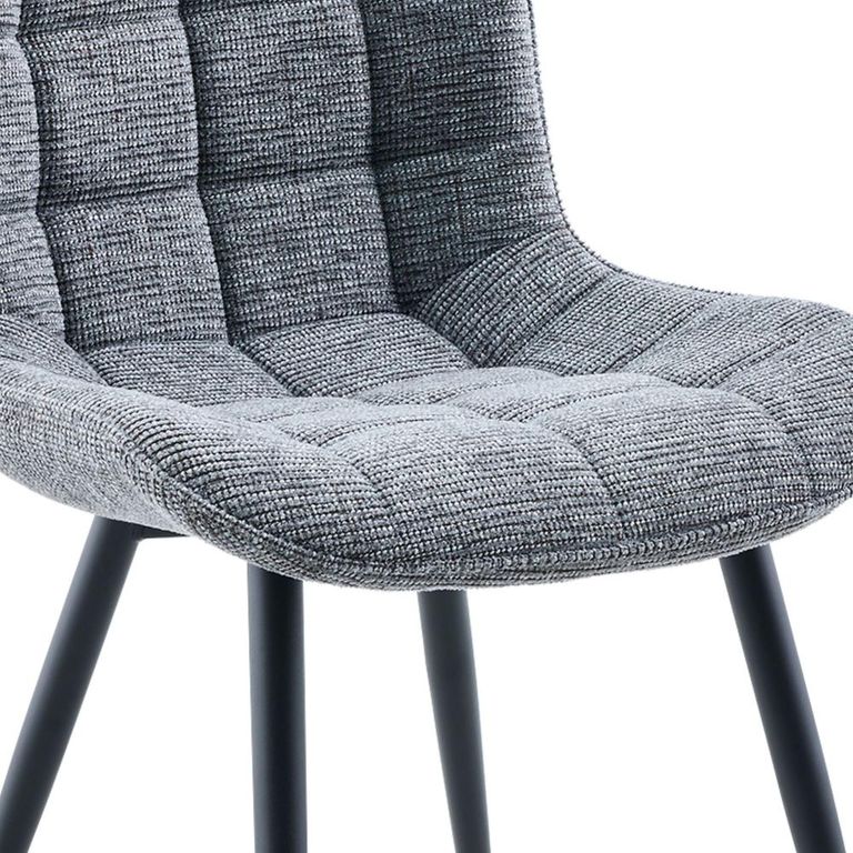 Symphony Dining Chair - Set of 2 - Dark Grey and Black - Fabric and Metal