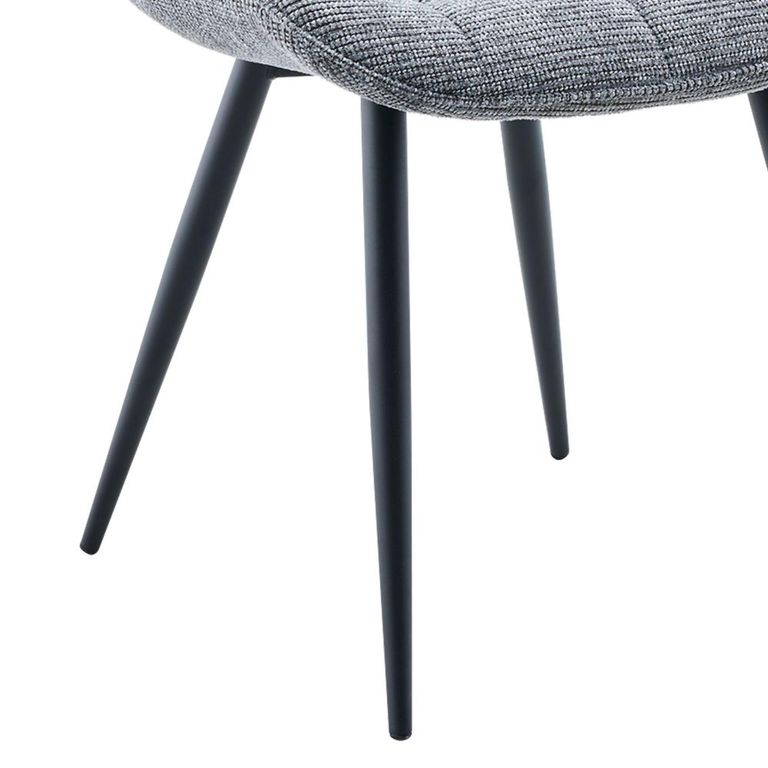 Symphony Dining Chair - Set of 2 - Dark Grey and Black - Fabric and Metal