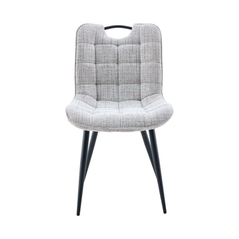 Symphony Dining Chair - Set of 2 - Grey and Black - Fabric and Metal