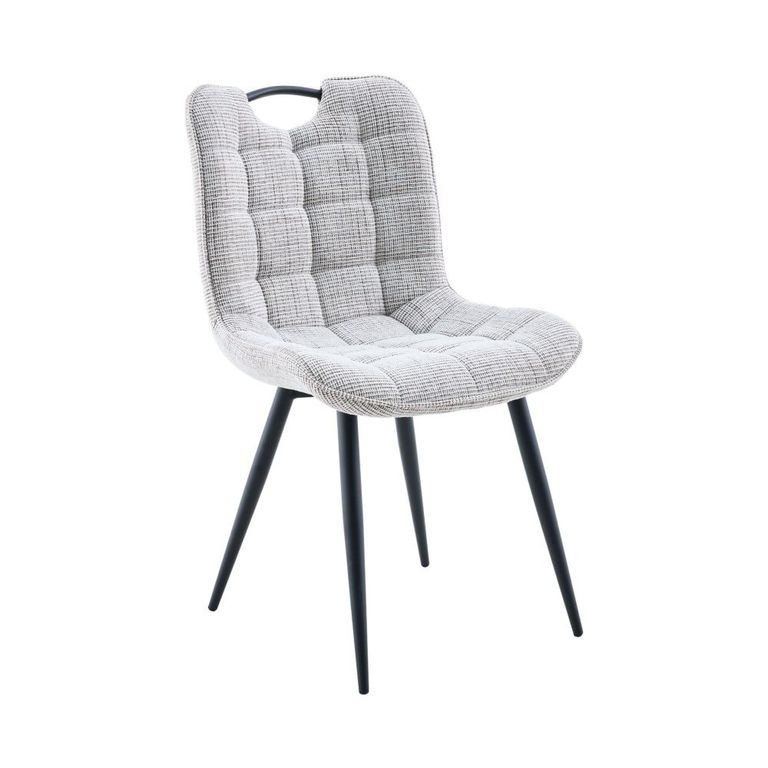 Symphony Dining Chair - Set of 2 - Grey and Black - Fabric and Metal