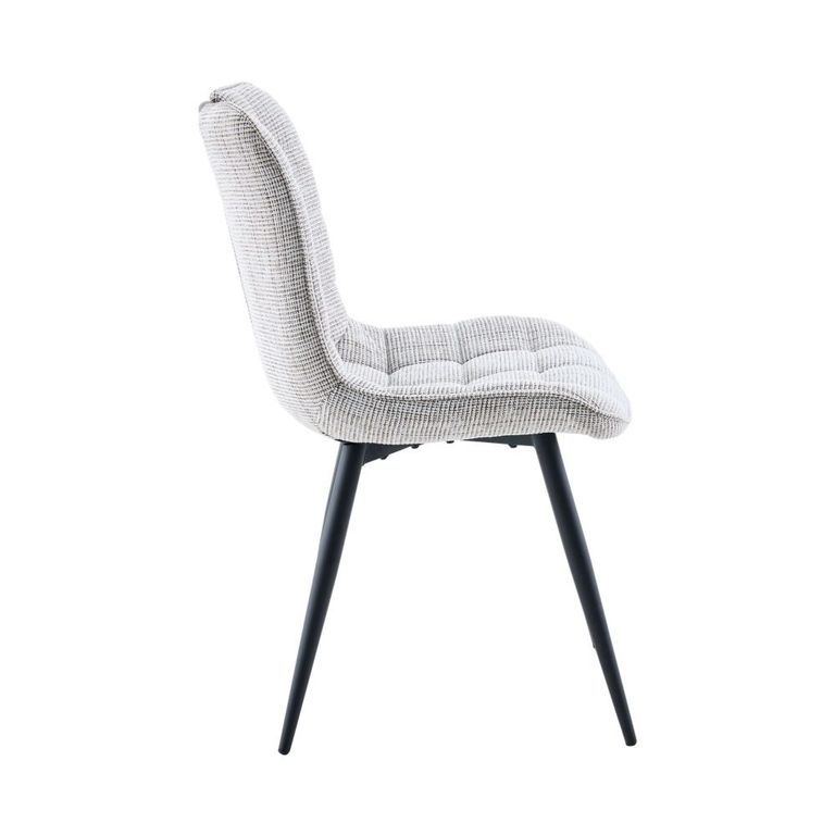 Symphony Dining Chair - Set of 2 - Grey and Black - Fabric and Metal