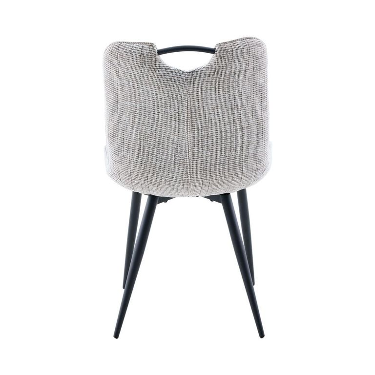 Symphony Dining Chair - Set of 2 - Grey and Black - Fabric and Metal