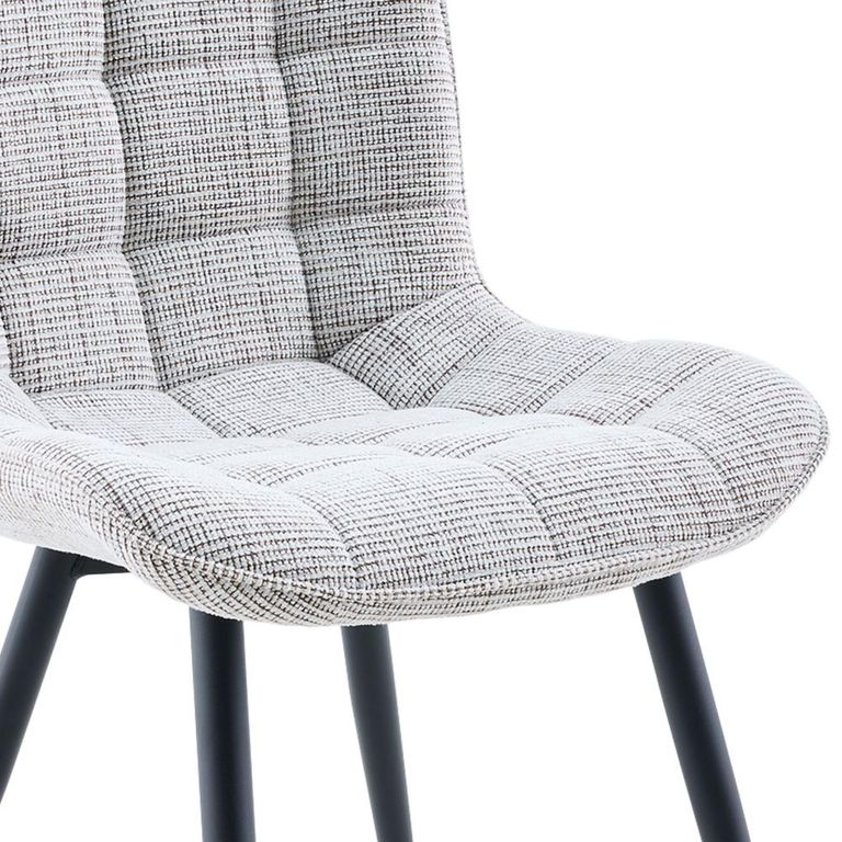 Symphony Dining Chair - Set of 2 - Grey and Black - Fabric and Metal