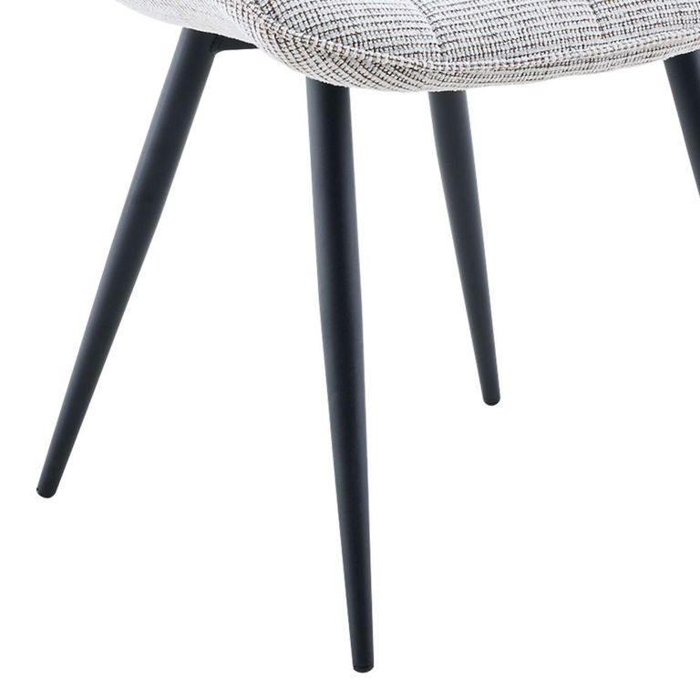 Symphony Dining Chair - Set of 2 - Grey and Black - Fabric and Metal