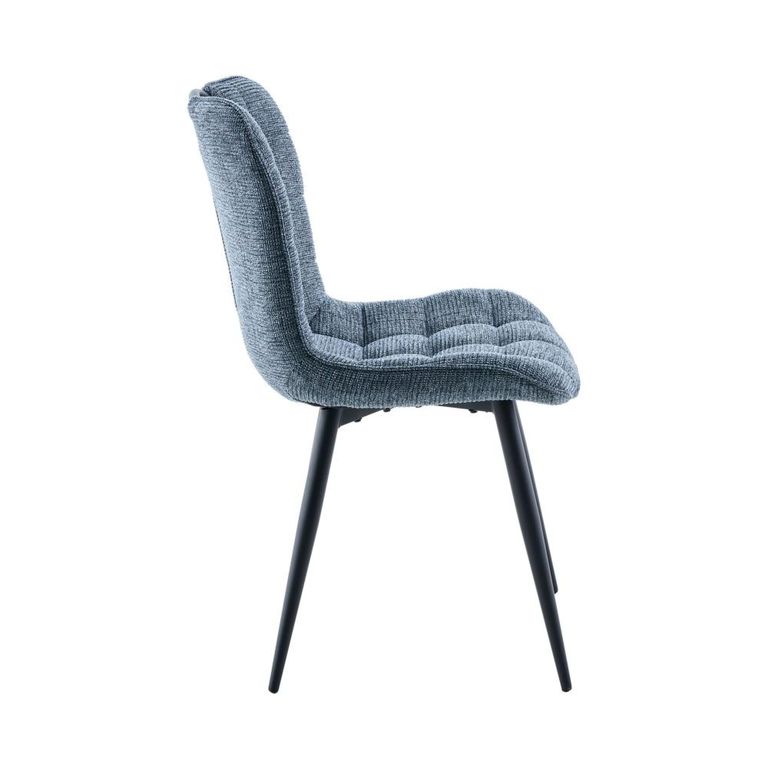 Symphony Dining Chair - Set of 2 - Navy Blue and Black - Fabric and Metal