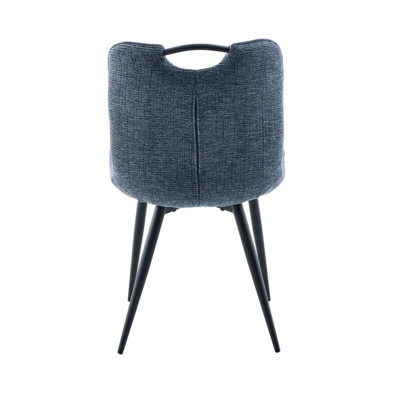 Symphony Dining Chair - Set of 2 - Navy Blue and Black - Fabric and Metal