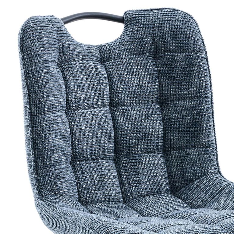 Symphony Dining Chair - Set of 2 - Navy Blue and Black - Fabric and Metal