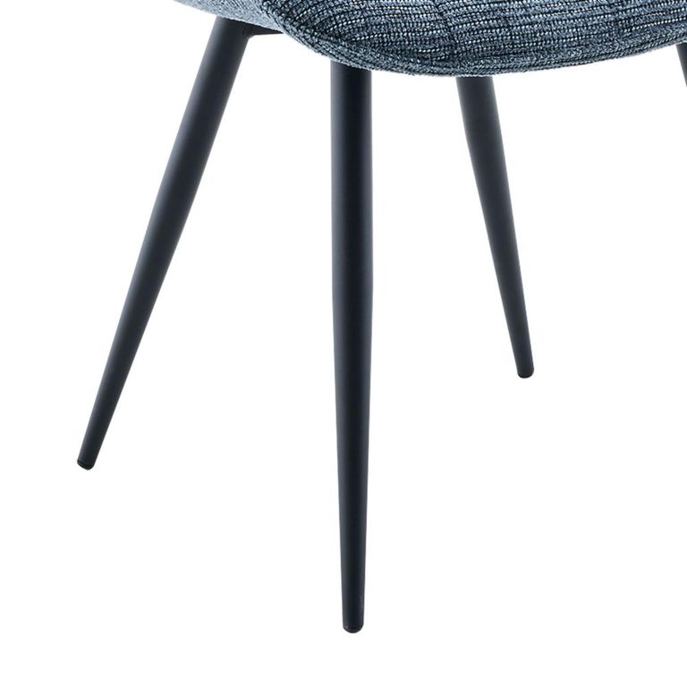 Symphony Dining Chair - Set of 2 - Navy Blue and Black - Fabric and Metal