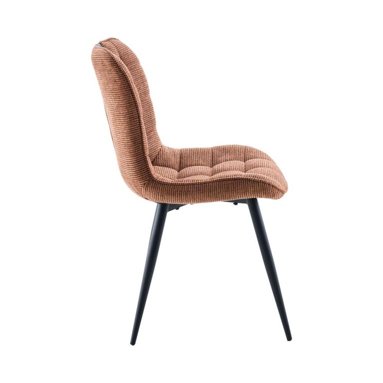 Symphony Dining Chair - Set of 2 - Rust Orange and Black - Fabric and Metal