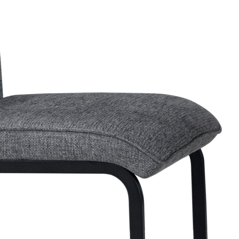 Venezia Cantilever Dining Chair - Set of 2 - Grey and Black - Fabric and Metal