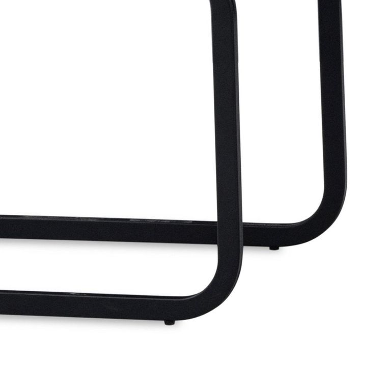 Venezia Cantilever Dining Chair - Set of 2 - Grey and Black - Fabric and Metal
