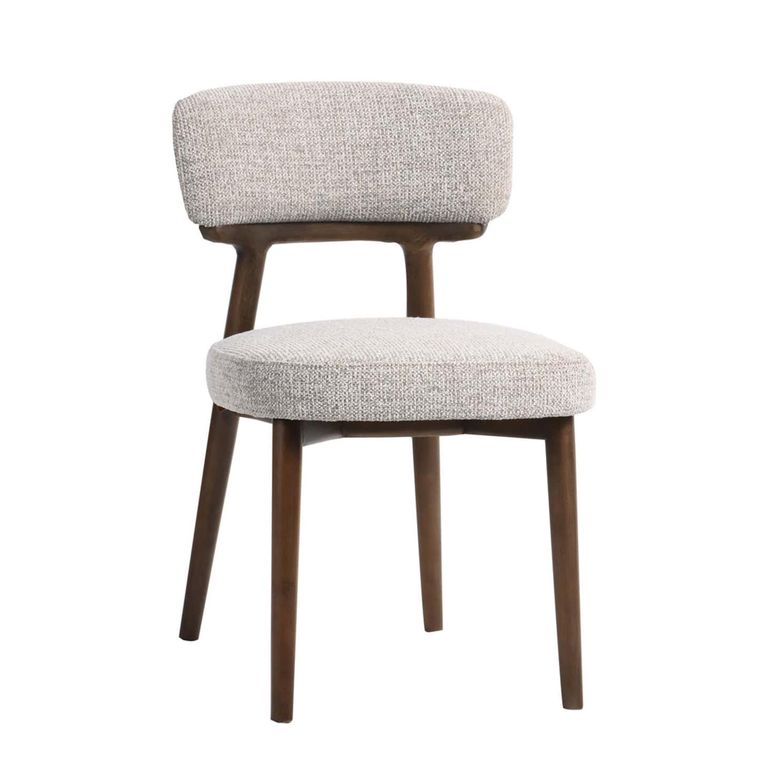 Basker Dining Chair - Fancy Natural - Fabric and Wood