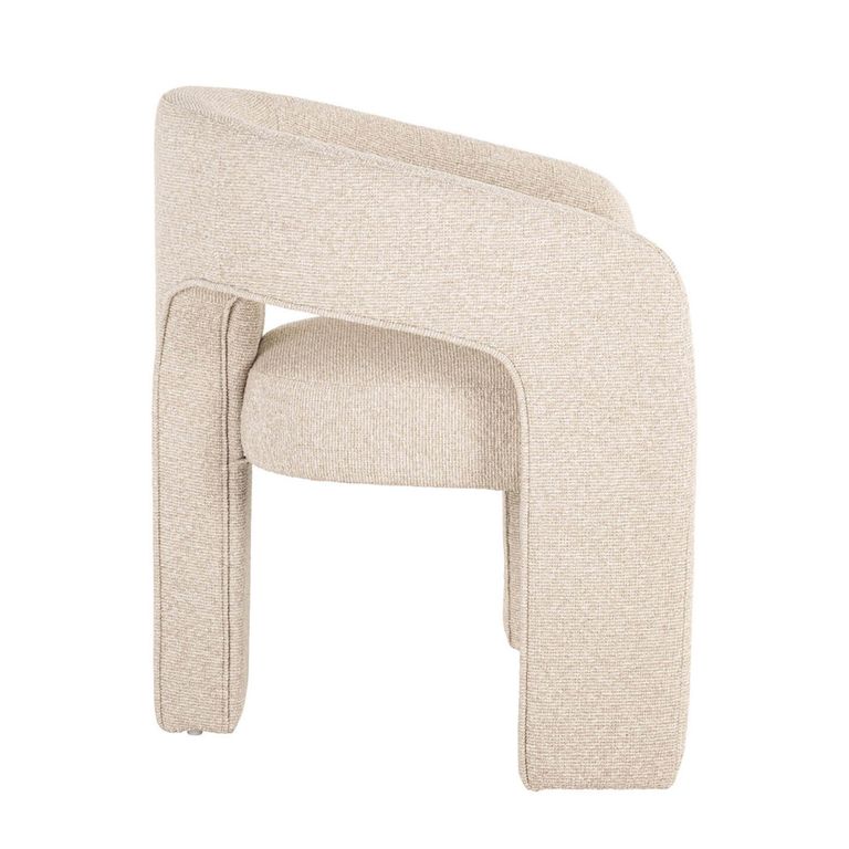Belle Dining Armchair - Curved Back - Biscotti - Fabric