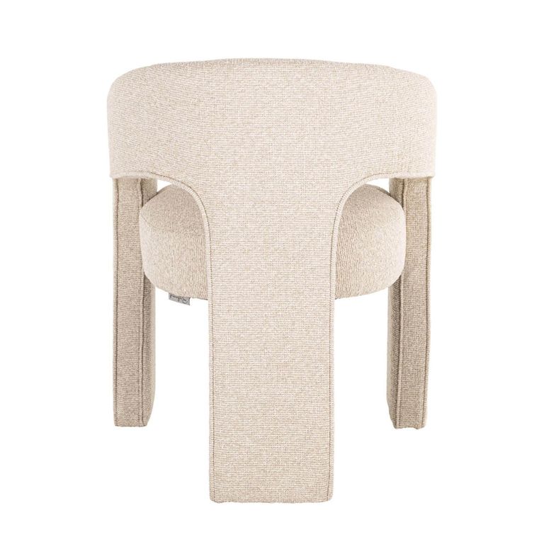 Belle Dining Armchair - Curved Back - Biscotti - Fabric