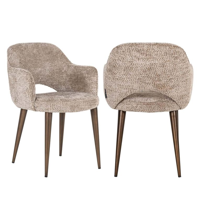 Delphina Dining Armchair - Lovely Nature - Fabric and Metal