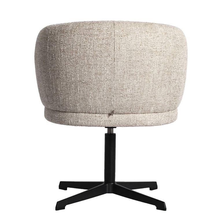 Dinan Swivel Dining Armchair - Cream Tweed - Fabric and Metal