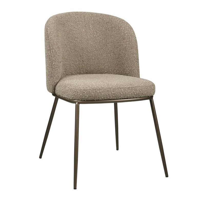 Elvi Dining Chair - Set of 2 - Mocca Chunky - Fabric and Metal