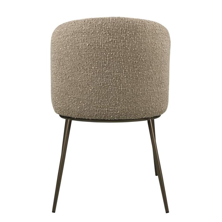 Elvi Dining Chair - Set of 2 - Mocca Chunky - Fabric and Metal