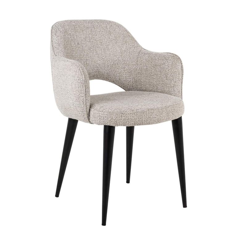 Giovanna Dining Armchair - Fancy Natural - Fabic and Metal