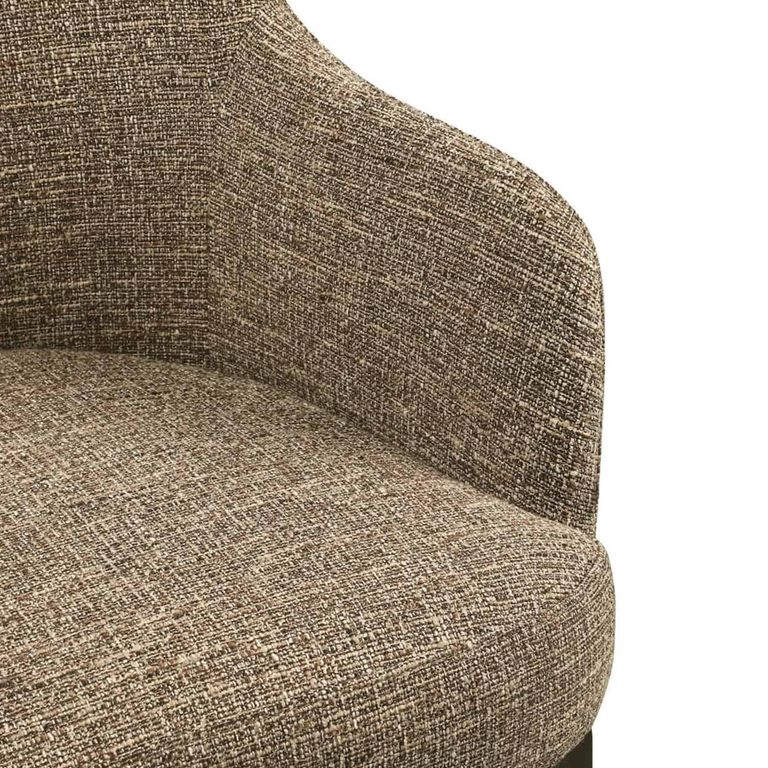 Hadley Dining Armchair - Cantilever Base - Brown Tweed - Fabric and Metal