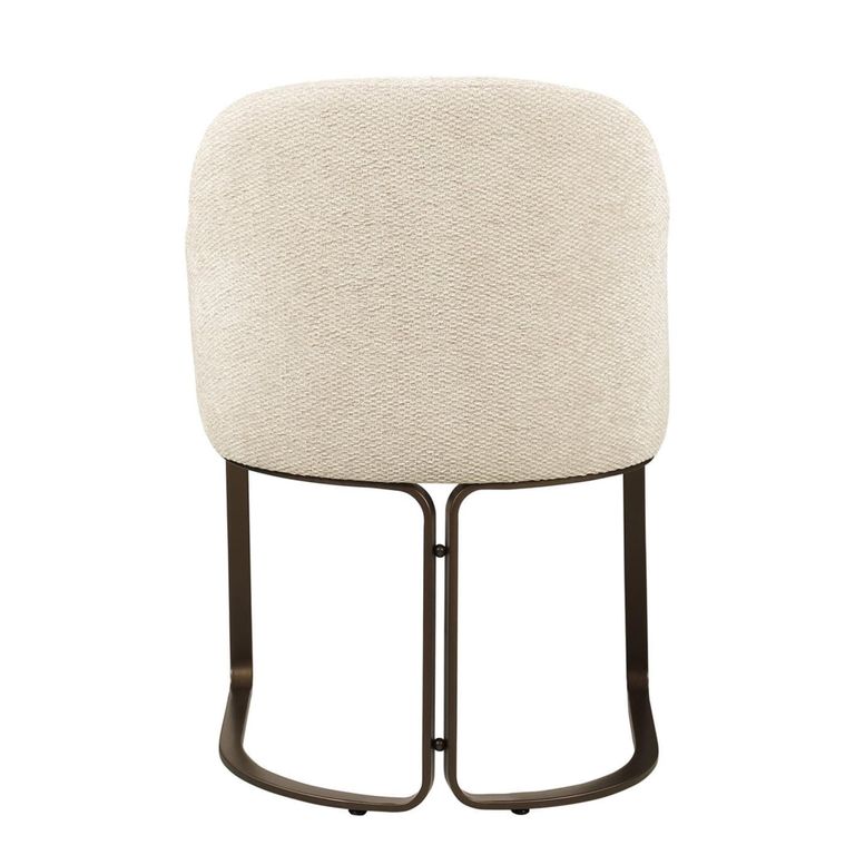 Hadley Dining Armchair - Cantilever Base - Natural Boldweave - Fabric and Metal