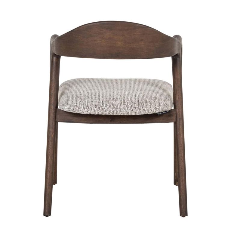 Mihara Dining Armchair - Curved Back - Mocco - Fabric and Wood