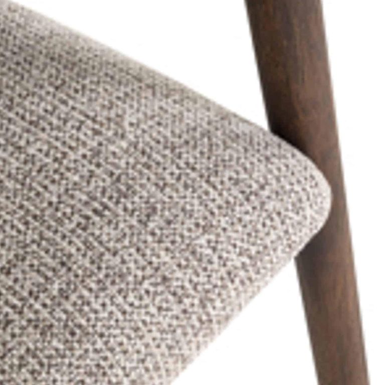Mihara Dining Armchair - Curved Back - Mocco - Fabric and Wood