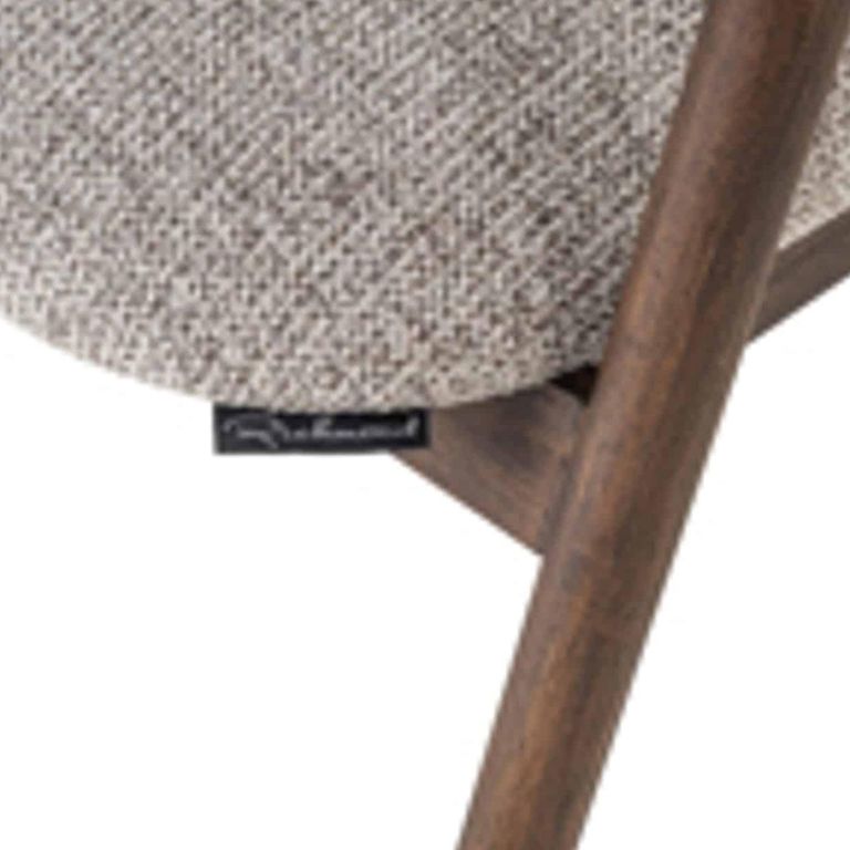 Mihara Dining Armchair - Curved Back - Mocco - Fabric and Wood