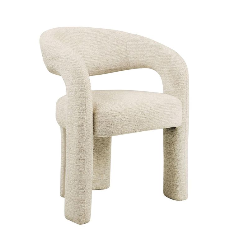 Soho Dining Armchair - Curved Back - Natural Linear - Fabric
